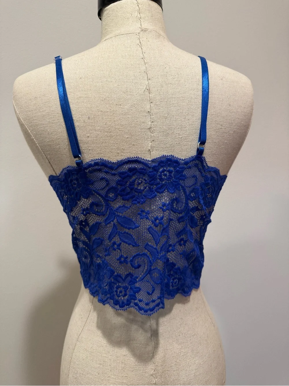 ROMWE Royal Blue Lace Bralette & Boyshort Set